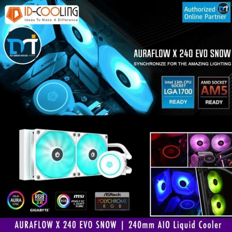 Promo Id Cooling Auraflow X 240 Evo Snow - Aio Liquid Cpu Cooler I ...