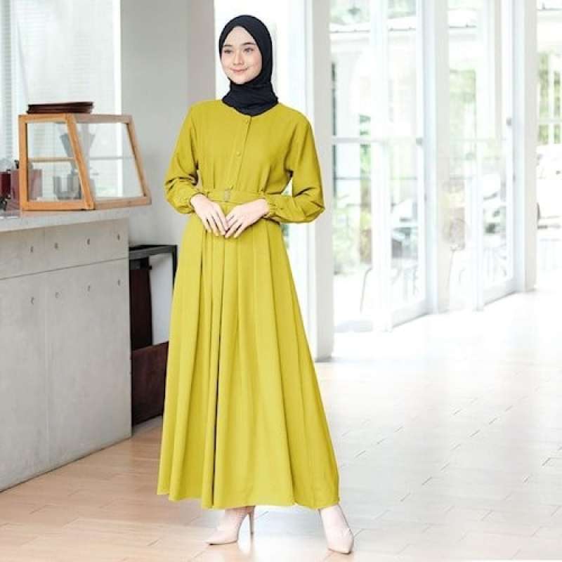 Jual Baju Dress Warna Lemon Dewasa Model Kekinian Premium Harga Murah November 2024