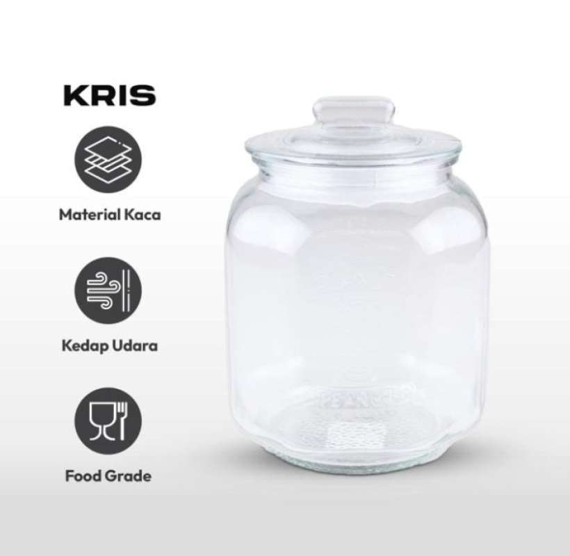 Jual Toples Kaca Besar Kedap Udara Krishome Stoples Kaca Jumbo Vintage ...