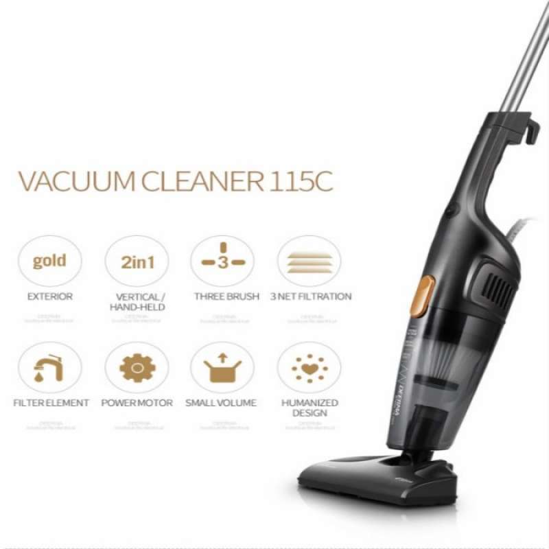 Deerma DEM-DX115C Aspirateur Sans Sac 2-en-1 Ultraléger 600W - Filtre HEPA, 1L, Idéal Sols Durs, Moquettes Et Poils D'Animaux