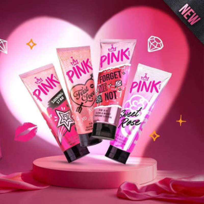 PINK SKIN PERFUME LOTION GLOW MOIST 180 ML FORGET ME NOT FIRST LOVE  SHINING STAR HAND AND BODY LOTION PELEMBAB KULIT BODYCARE