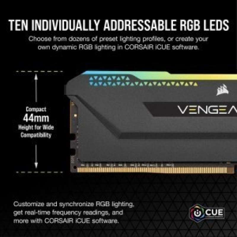 Memory RAM PC CORSAIR VENGEANCE RGB PRO SL DDR4 2X16GB 3600MHZ  (CMH32GX4M2D3600C18)