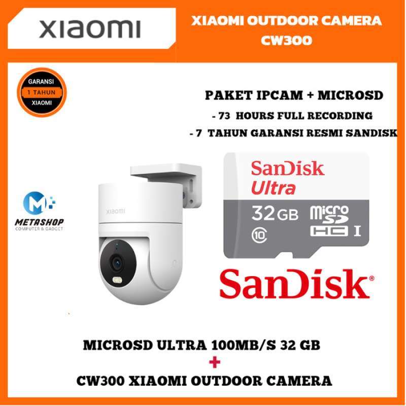 Xiaomi Outdoor Camera CW300 Resolusi 4MP CCTV MI IP Kamera IP66  Waterproof MicroSD 32GB
