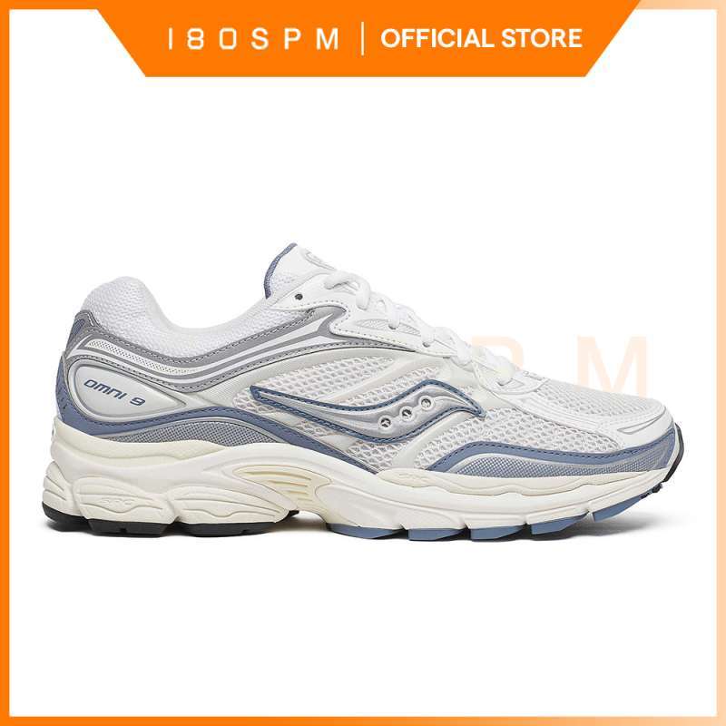 SAUCONY ProGrid Omni TMY Ivory Blue Sepatu Lifestyle Pria dan  Wanita