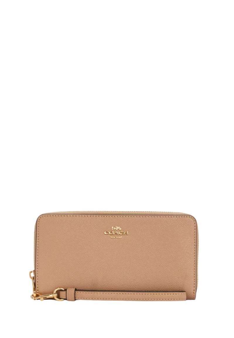 COACH Long Zip Around Wallet Gold Taupe