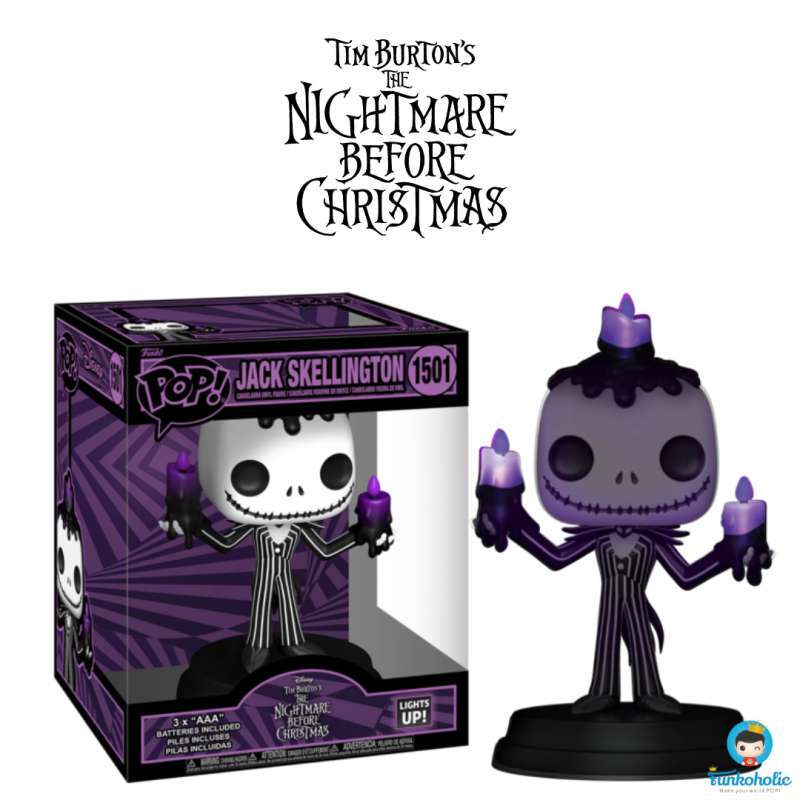 Funko POP! Disney The Nightmare Before Christmas: Halloween Jack  Skellington (Lights Up) Super Sized #1501