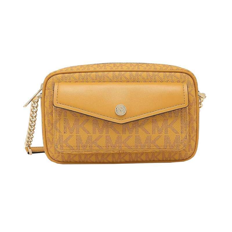 Jual Michael Kors Jet Set Travel Medium Logo Camera Bag Marigold