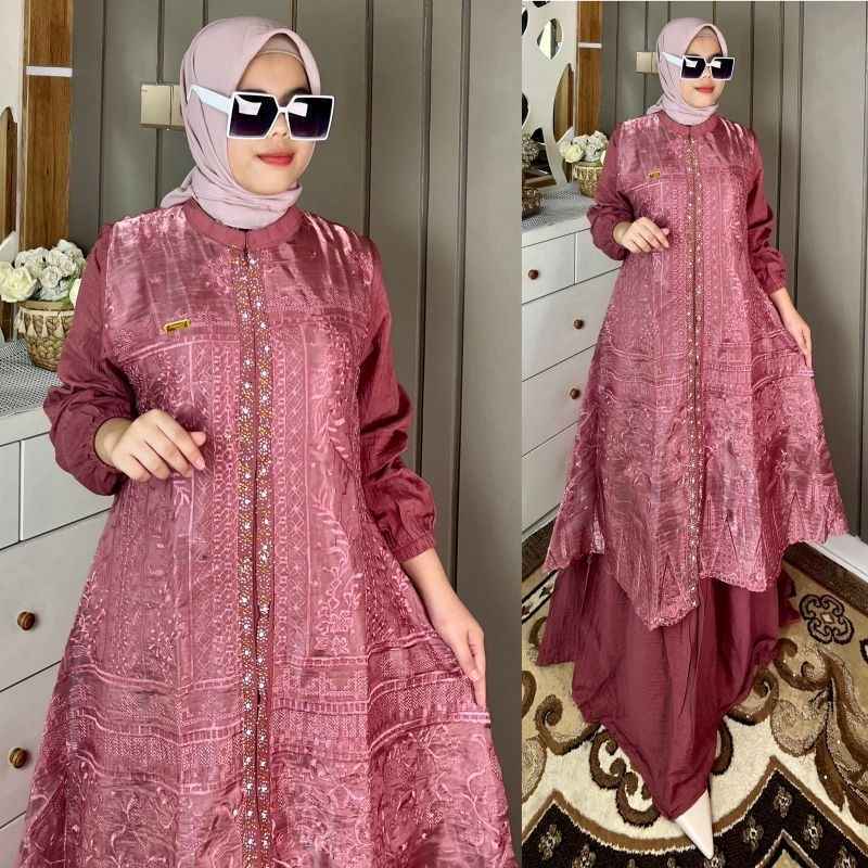 Jual Dress Gamis 2 In 1 Baju Pesta Cantik Kekinian Dan Nongkrong Brokat ...