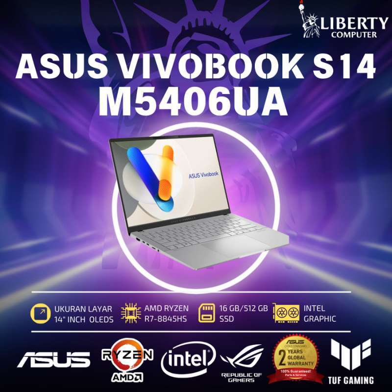 Jual Asus Vivobook S14 M5406ua-oled752 /ryzen 7-8845hs/16gb/512gb
