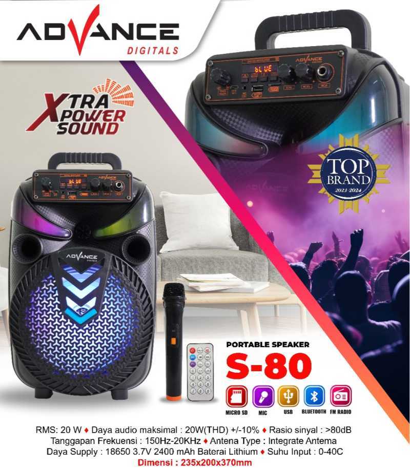 Promo Advance Digitals Audio S-80 Speaker Portable Free