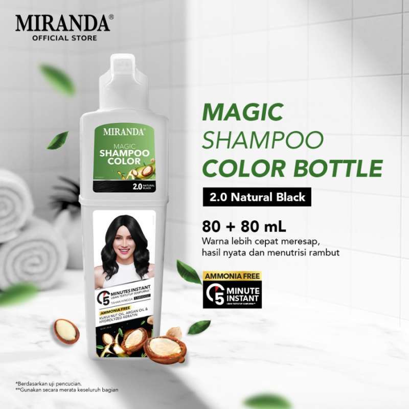 Promo Miranda Magic Shampoo Color Bottle/pewarna Penutup Uban/pewarna ...