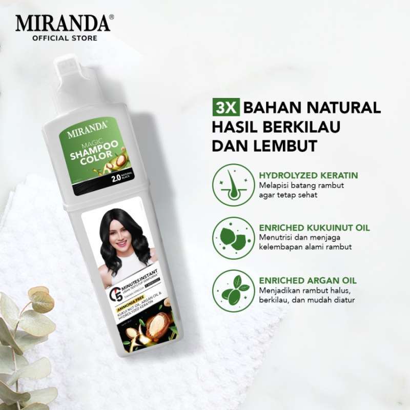 Promo Miranda Magic Shampoo Color Bottle/pewarna Penutup Uban/pewarna ...