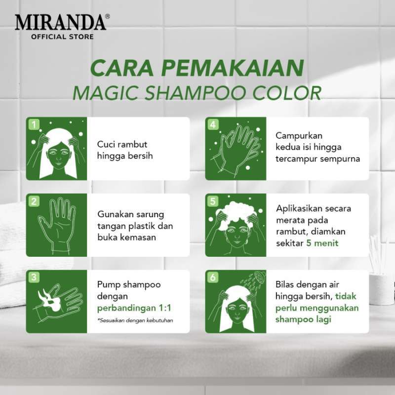 Promo Miranda Magic Shampoo Color Bottle/pewarna Penutup Uban/pewarna ...