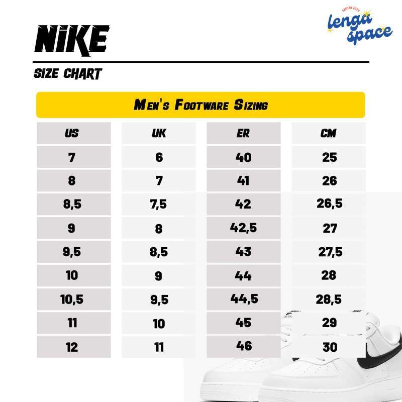Screenshot Air Force One 97 Size Chart Sepatu Nike Air Force Top