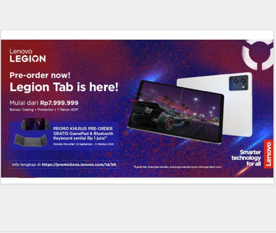 Lenovo Legion Tablet Gaming 8.8 Inch Snapdragon 8 Gen 3 dengan Tampilan 2.5k, 165Hz, dan Dukungan Dolby Atmos untuk Penggemar Gaming Berat