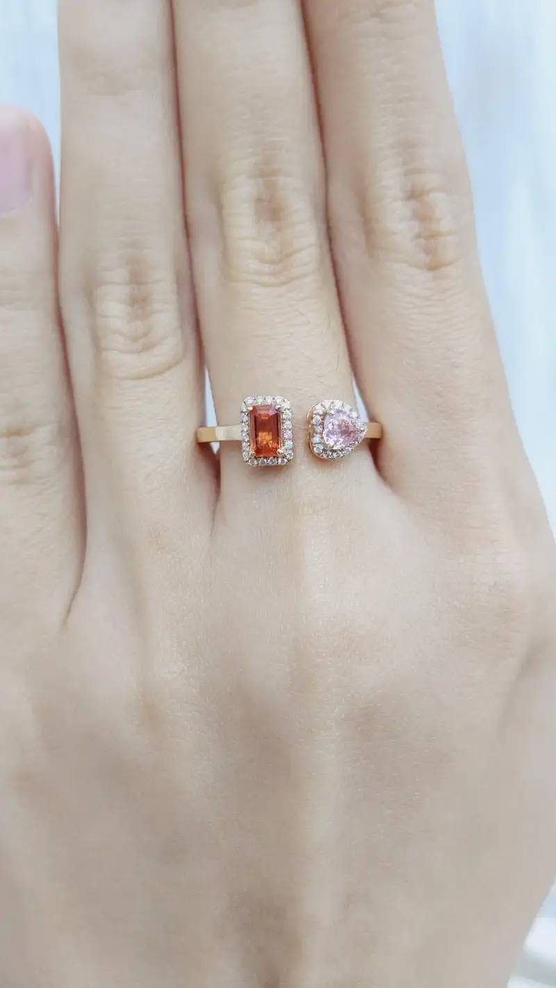 Jual Cincin Berlian Batu Orange Sapphire Belva Jewellery