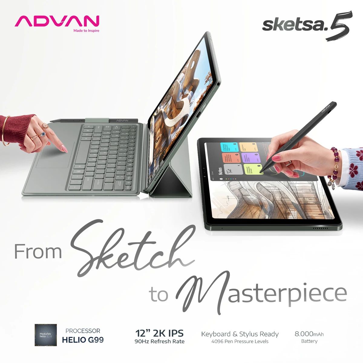 Promo [include Stylus & Keyboard] Advan Tab Sketsa 5 | 8/128gb | 2k ...