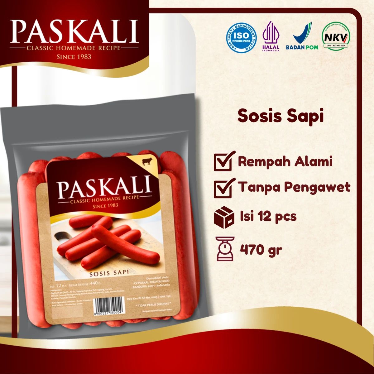 Paskali Jual Paskali Sosis Sapi 470 Gram Asap Alami Di Seller Paskali - Husen ...