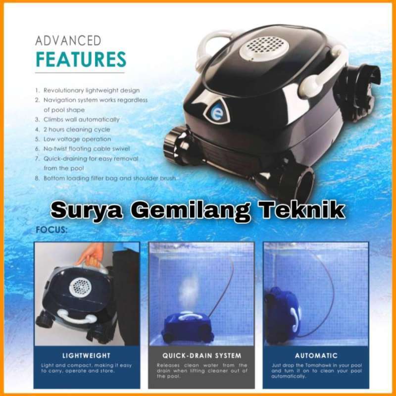 Jual Vacuum Robotic Emaux Tomahawk Vacum Robot Kolam Renang Cleaner Spa