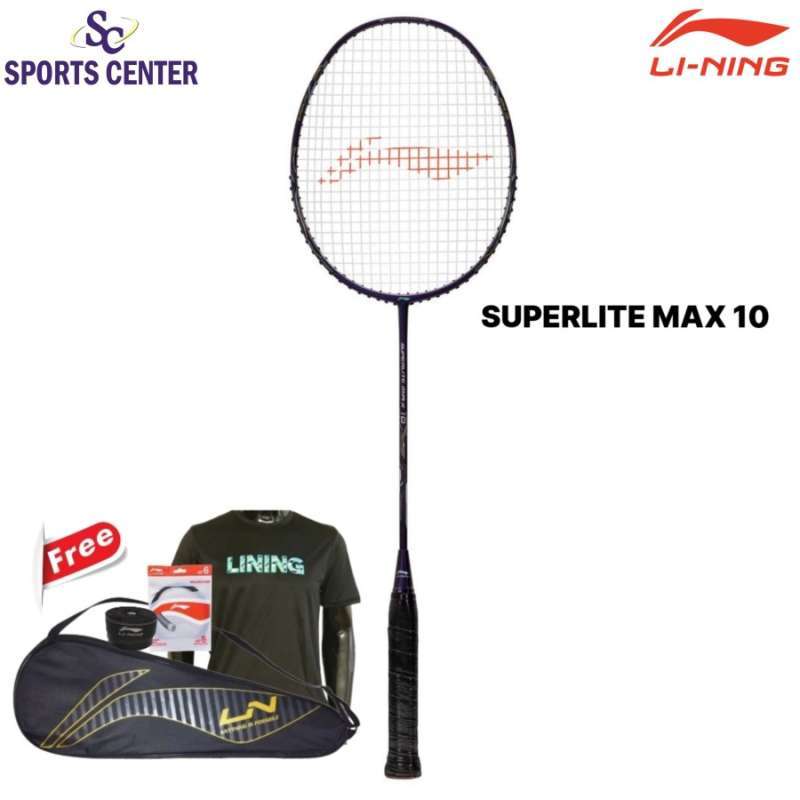 Promo New Full Set Raket Badminton Lining Superlite Max 10 Midnight ...