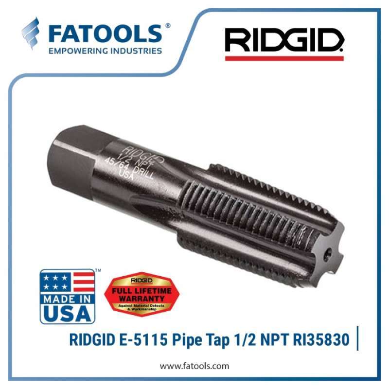 Promo Ridgid 35830 E5115 Pipe Tap 1/2 Npt Hand Tap Pipa Drat Ulir Snai Diskon 23 Di Seller