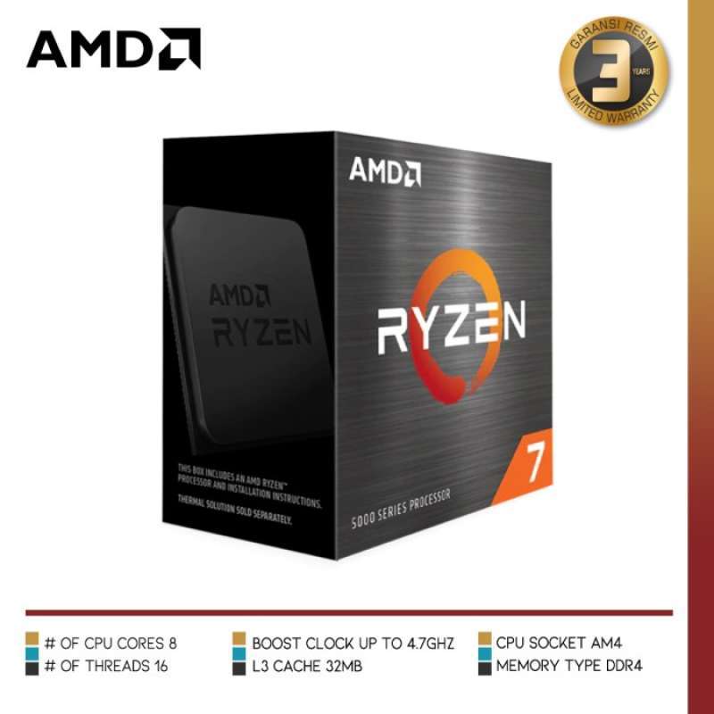 Jual Amd Ryzen 7 5800x | Processor Amd Am4 Zen 3 Vermeer 8 Core 16 ...
