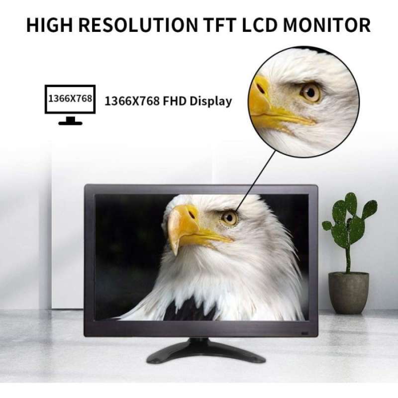 Monitor CCTV Da 11.6 Pollici Full HD 1920x1080 - Schermo IPS Per Telecamere Di Sicurezza, PC E Console. Ingressi HDMI, VGA, BNC, AV, USB. Include Base, Telecomando E Supporto A Parete.