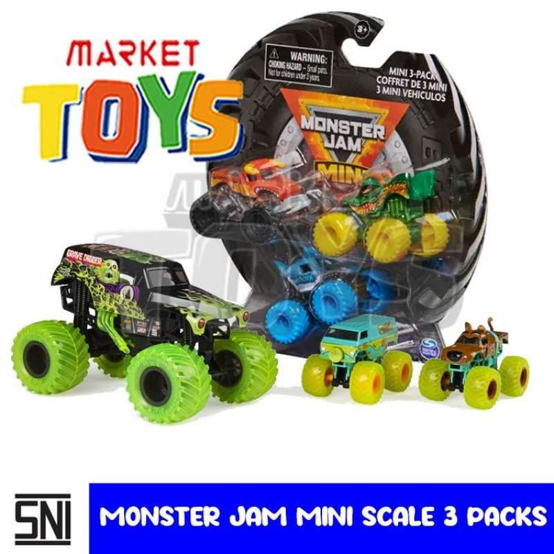 Jual Monster Jam Mini Scale 3 Pack Mainan Anak Mobil Truck Diecast Car ...