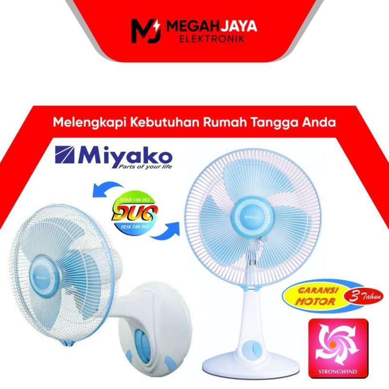 Promo MIYAKO 2 IN 1 DESK FAN + WALL FAN / KIPAS ANGIN KAD927 B (9 INCH