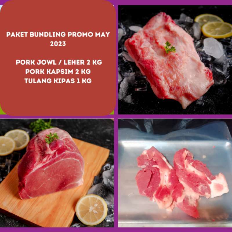 Jual Paket Bundling 9 Pork Jowl, Pork Kapsim dan Tulang Kipas (5KG) di