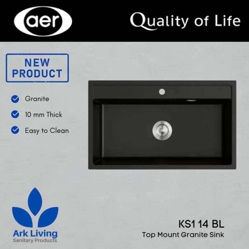 Jual Aer Topmount Sink Granite Bak Cuci Piring Granit Ks1 14 Bl Di