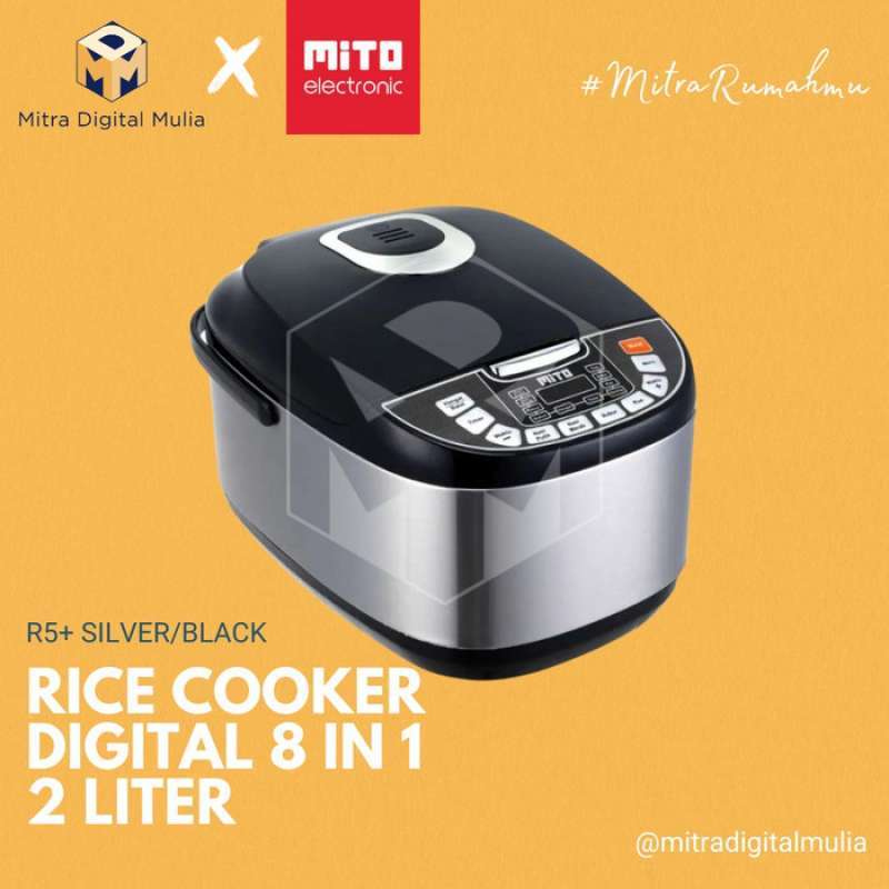 Promo Mito R5+ Digital Rice Cooker 8 In 1 2 Liter Silver Black Diskon
