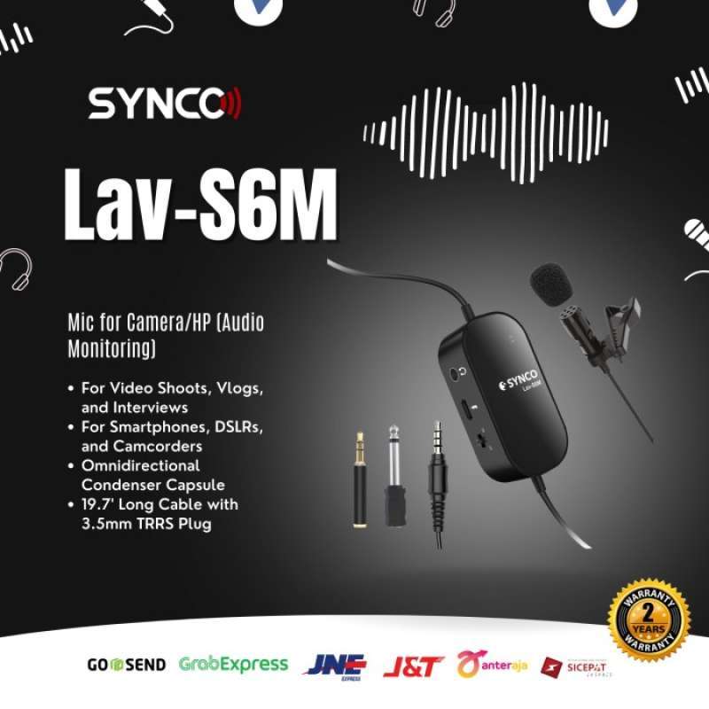 Promo SYNCO LavS6M Monitor Clip On Lav Mic with Monitoring Diskon 23