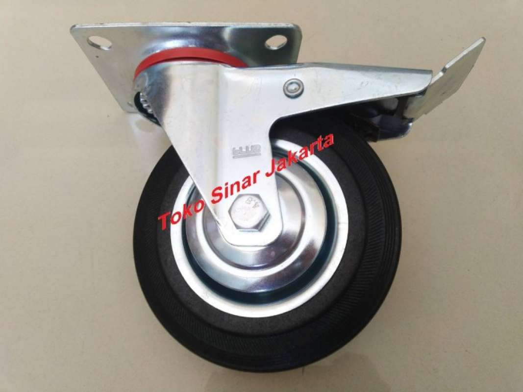 Promo Roda Karet Hitam Roda Etalase Troly Trolly 6 Inch HIDUP REM ...