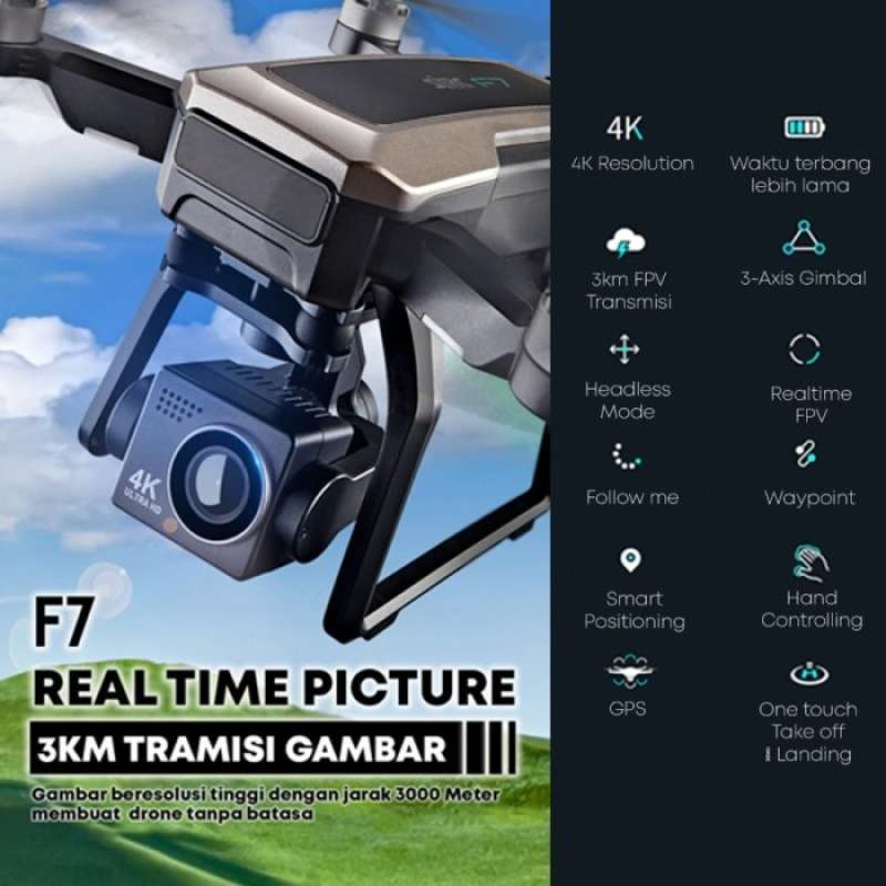 F7s Jual Drone Sjrc F7s 4k Pro Gps 3km 3 Axis Wifi 5g Eis + Obstacle Sensor ...