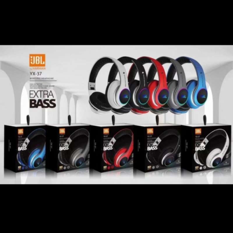 Headphone Headset Bando Bluetooth Wireless JBL YX 37 Full Bass Music