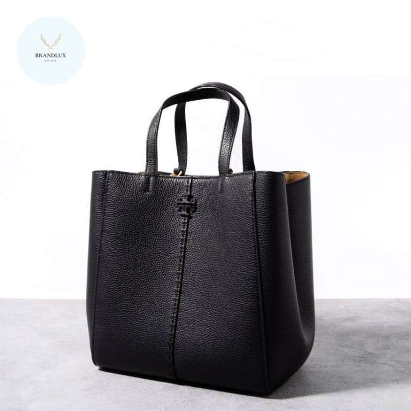 TORY BURCH Mcgraw carryall tote bag 100 Authentic Black