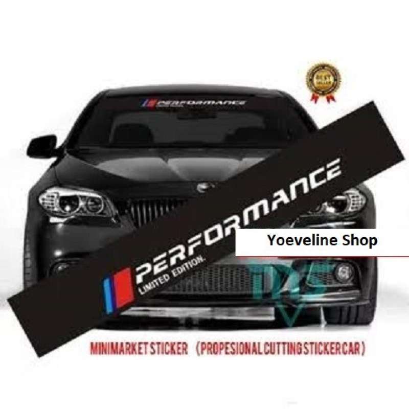 Promo Stiker mobil kaca Depan PERFORMANCE with background hitam Diskon