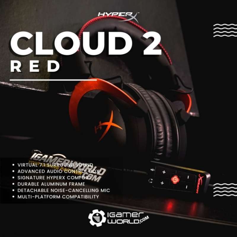 Promo HyperX Cloud 2 Red Gaming Headset Diskon 9% di Seller SAFKA STORE ...