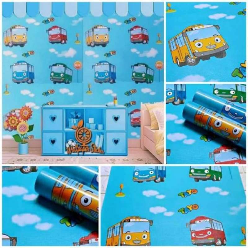Jual Wallpaper Stickers Dinding motif Tayo Awan di Seller Supermart
