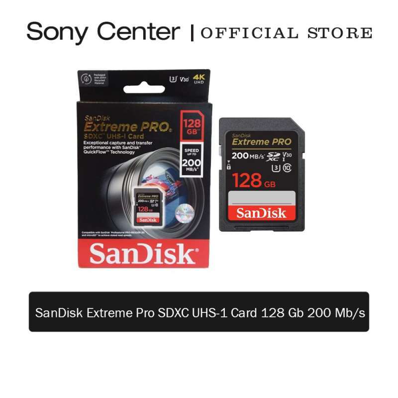 Sony Center Jakarta Memory SD Card 128GB Sandisk Extreme Pro SDXC UHS-I CL10 up to 200mb/s