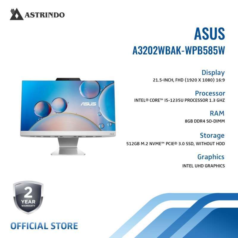Promo Asus Pc Desktop Aio (all In One) A3202wbak Core I5-1235u 8gb ...
