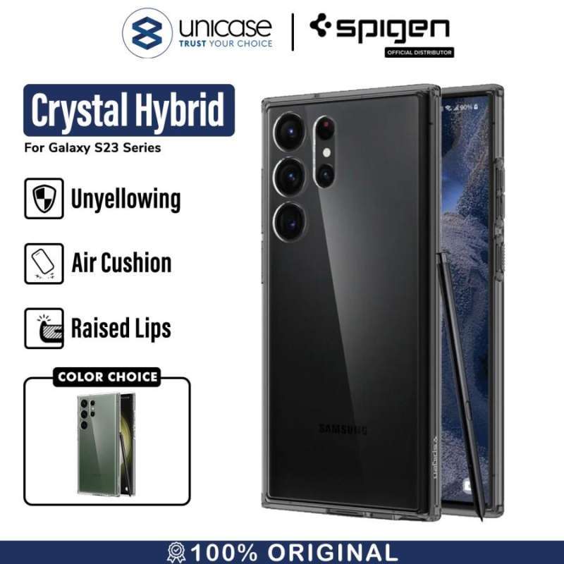 Case Samsung Galaxy S23 Ultra Plus Spigen Crystal Hybrid Clear Casing