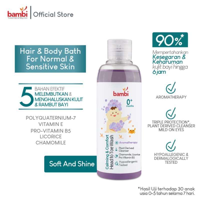 Promo Bambi Baby Calming & Comfort Head To Toe Wash 200ml Diskon 23 Di