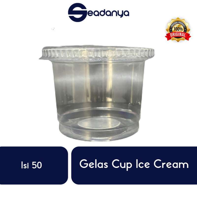 Gelas Cup Ice Cream Mini (ISI 100) Tutup -Plastik-Gelas Minuman Aneka  Jenis-Serbaguna-Es Krim