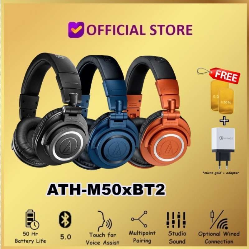 Jual Audio Technica Ath m50xbt2 Wireless Headphones M50xbt 2 M50x Bt2 jual-audio-technica-ath-m50xbt2-wireless-headphones-m50xbt-2-m50x-bt2