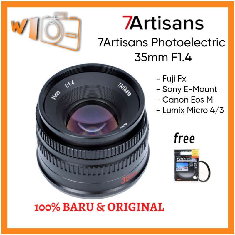 Lensa 7Artisans 35mm For Sony E-Mount, Micro 4/3, Fuji, Canon EOS M