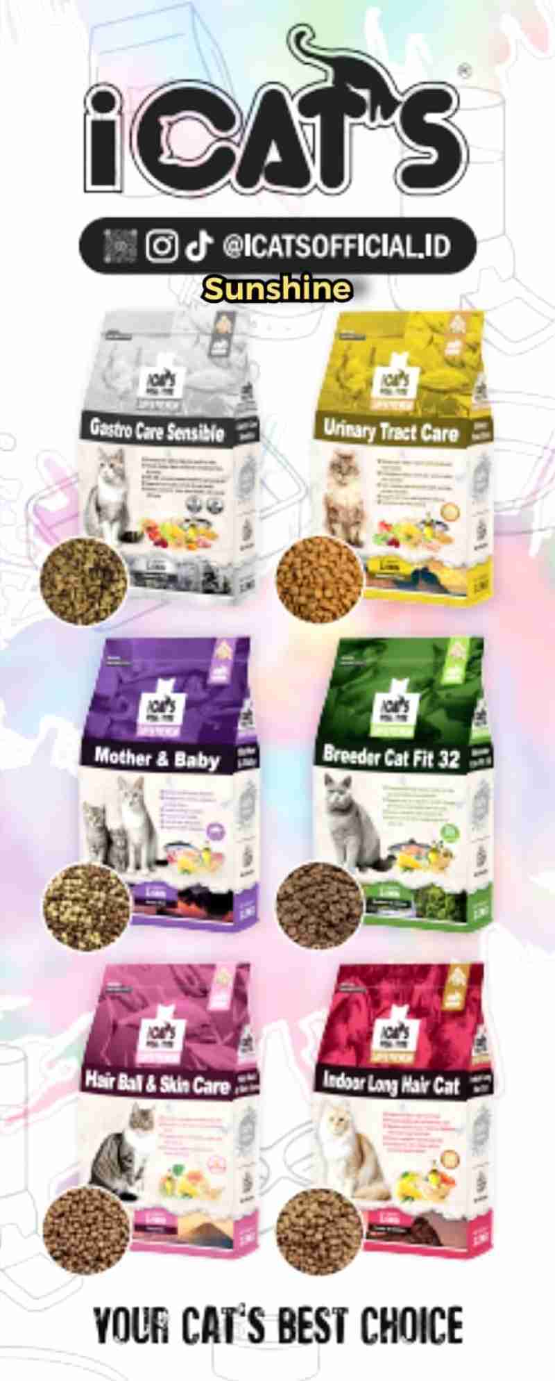 iCats Meal Time Super Premium 2,5Kg Dry Cat Food Free Booster Freeze Dried  Makanan Kering Kucing