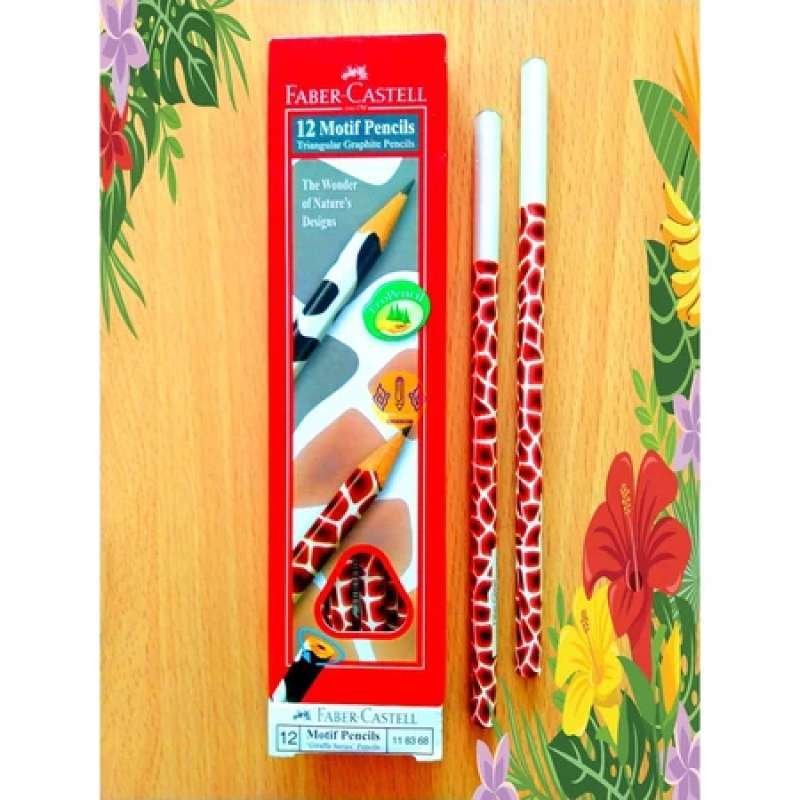 Pensil Segi Tiga Faber Castell 118368 Pencil Motif Giraffe (Jerapah)  Faber Castell 2B Motif Cow 118366 (PCS)