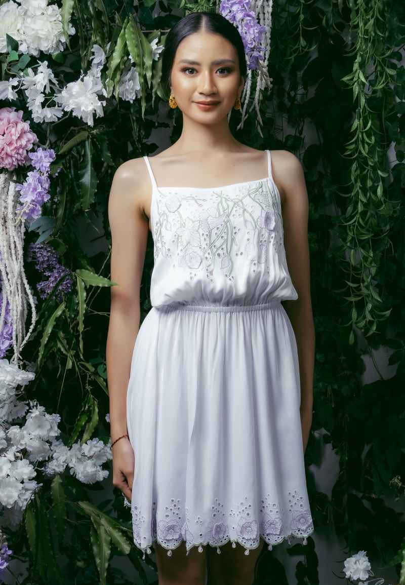 knee length dresses for ladies Aquilla Dress – Uluwatu Handmade Balinese Lace main image 0